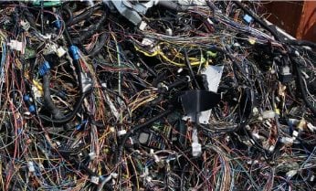 Baled scrap wire and cable